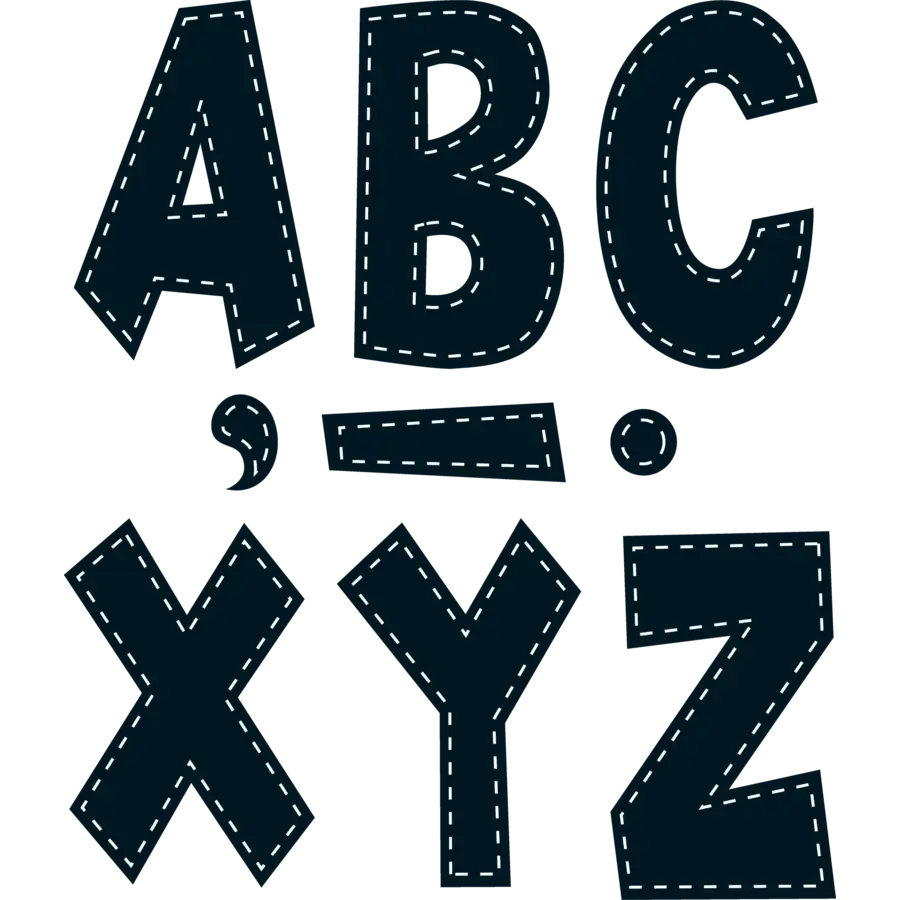 Stitched Text Alphabet Design