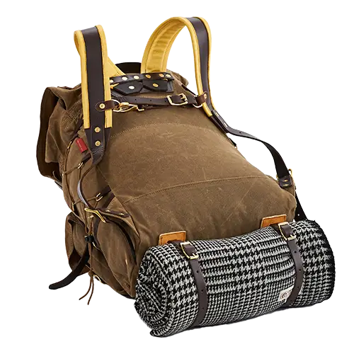 Sturdy Backpack with Rolled Blanket