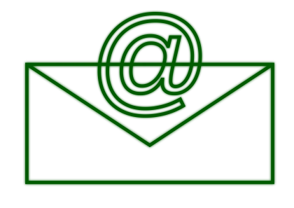 Envelope Icon with Green @ Symbol