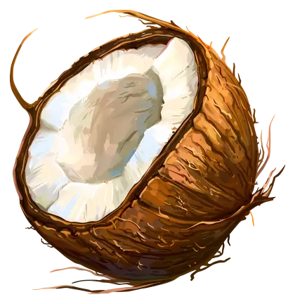 Half Coconut Illustration