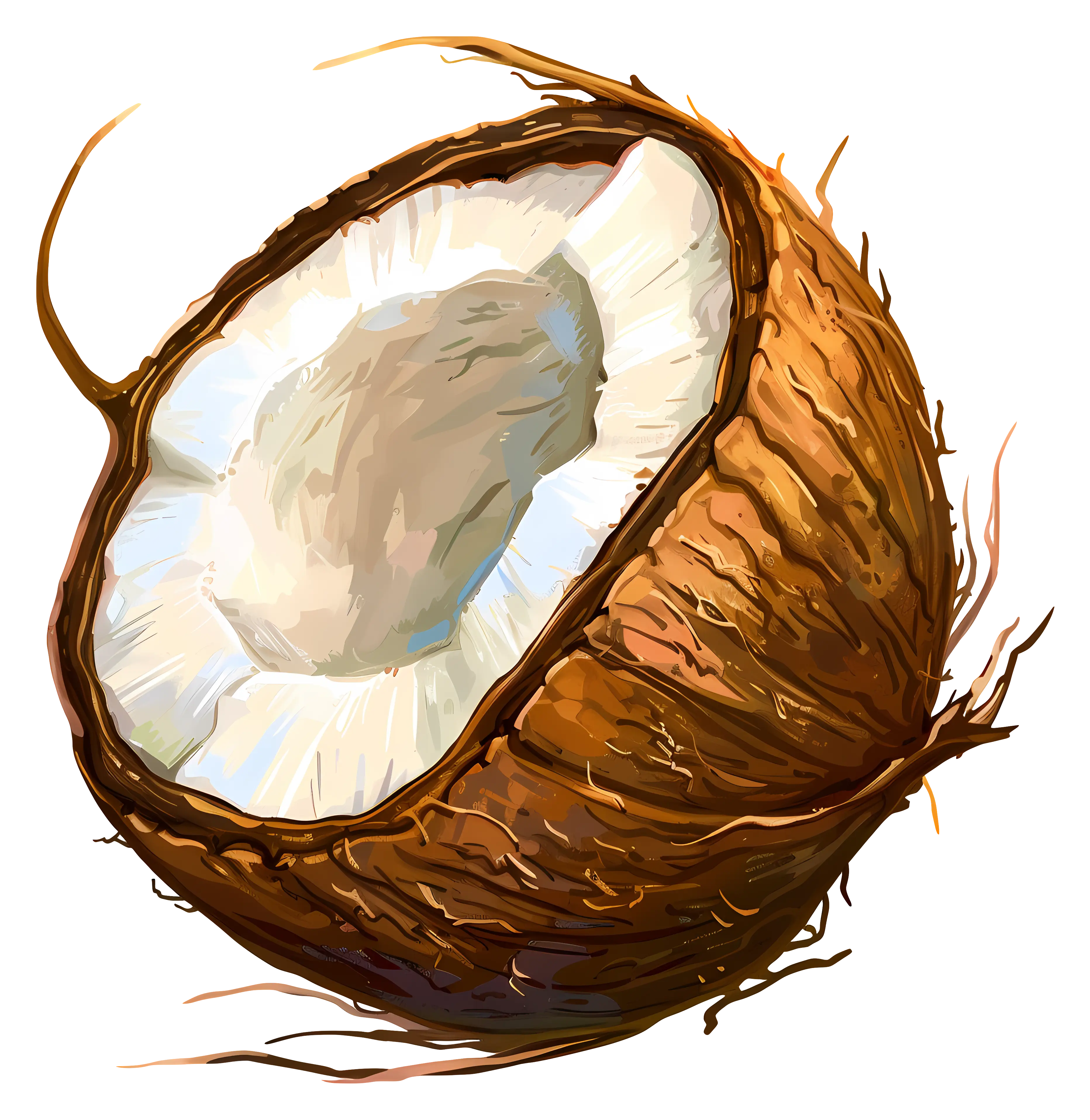 Half Coconut Illustration