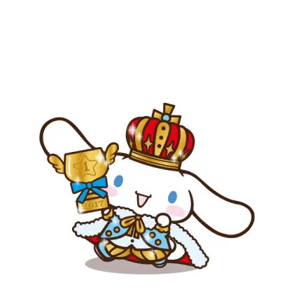 Cartoon Character with Crown and Trophy