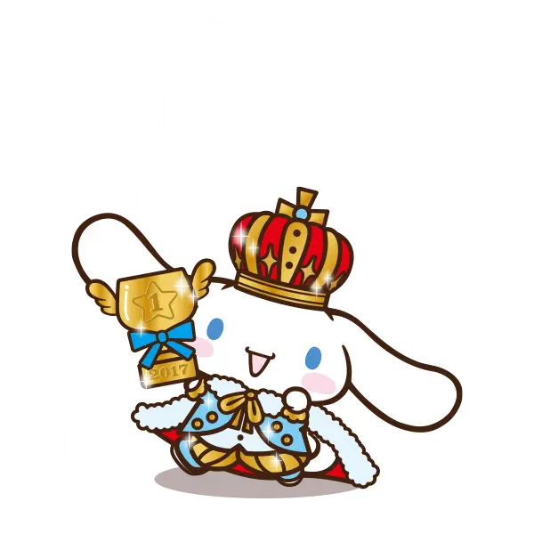Cartoon Character with Crown and Trophy