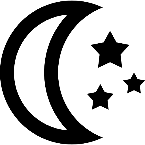 Crescent Moon and Stars Icon