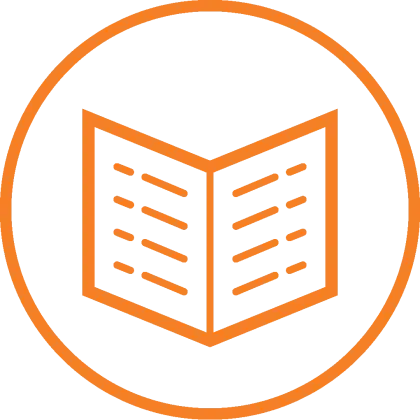 Orange Open Book Symbol for Learning