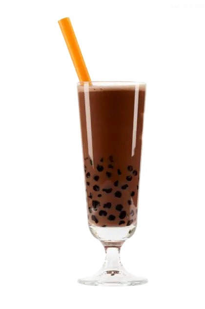Bubble Tea with Tapioca Pearls in Glass