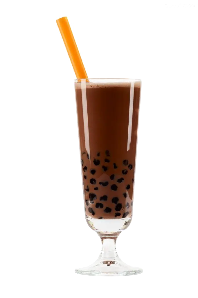 Bubble Tea with Tapioca Pearls in Glass