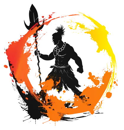 Warrior Silhouette with Colorful Background