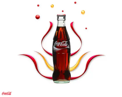 Classic Coca-Cola Bottle with Artistic Background