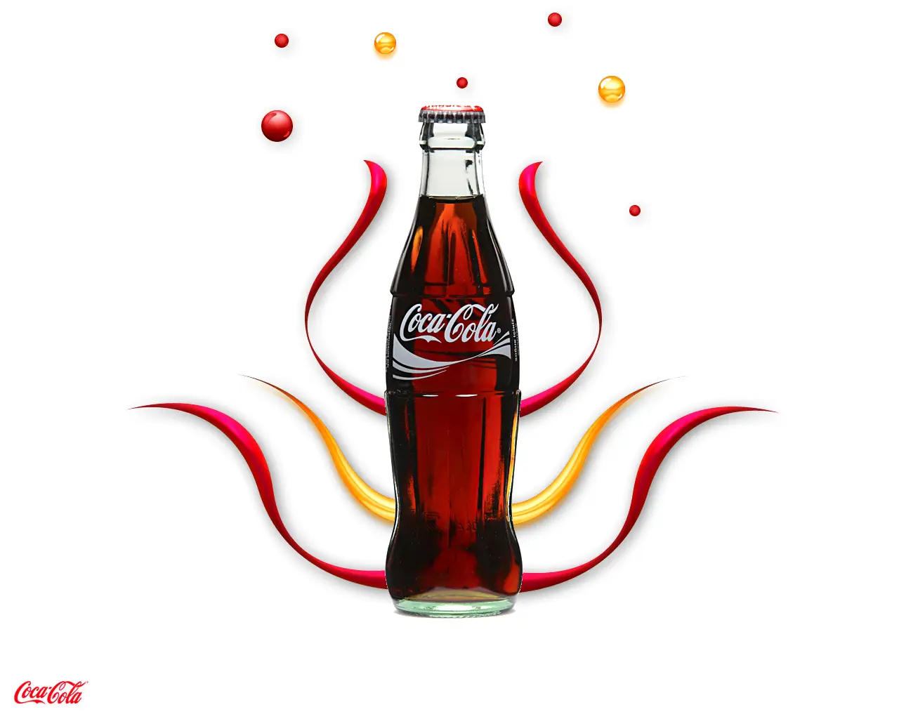 Classic Coca-Cola Bottle with Artistic Background