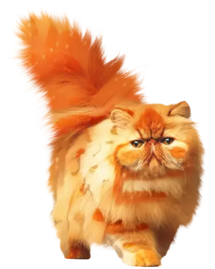 Adorable Orange Persian Cat with Fluffy Fur