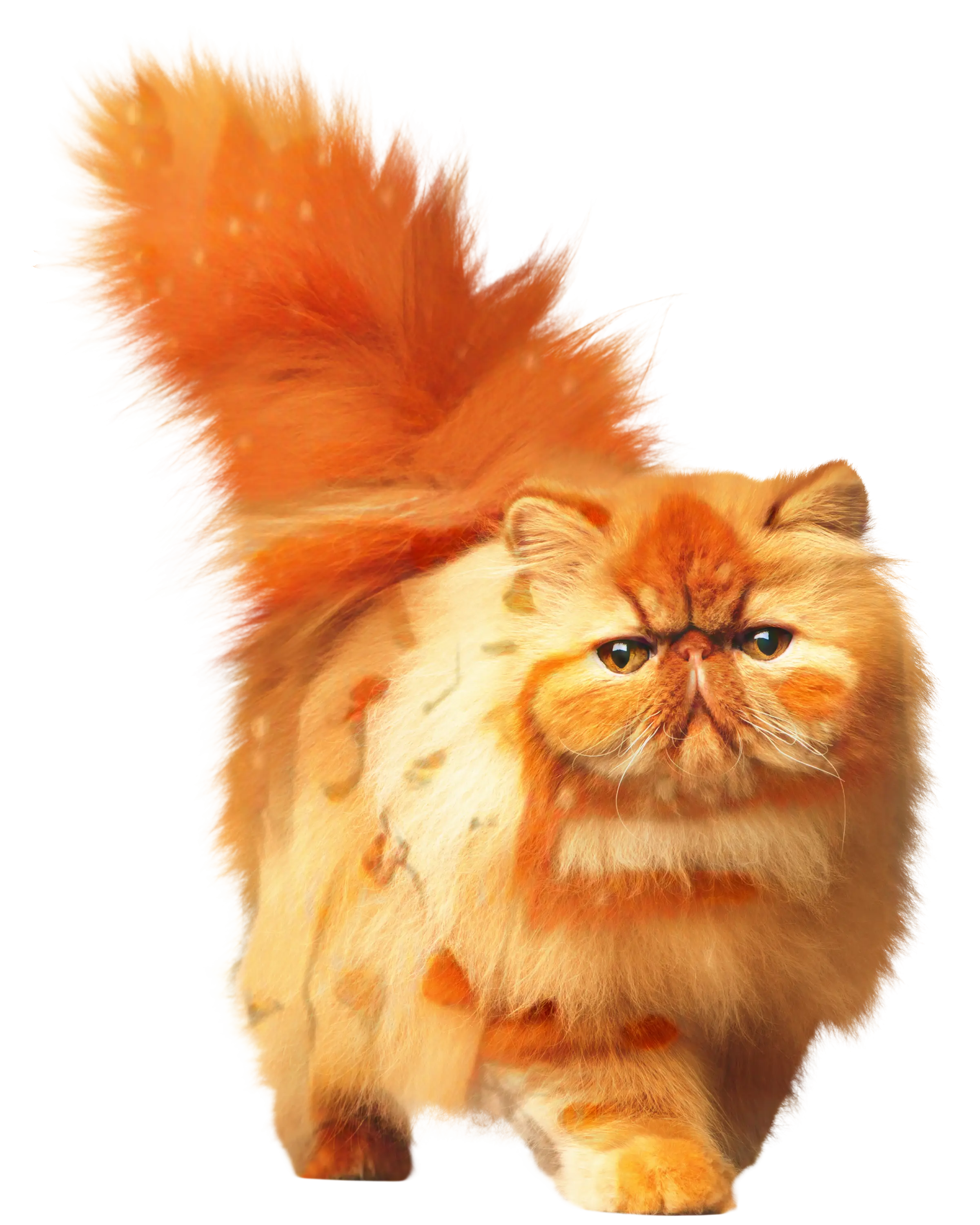 Adorable Orange Persian Cat with Fluffy Fur