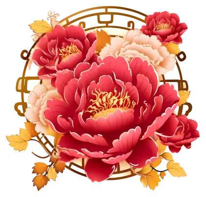 Elegant Red Peony Flower Art