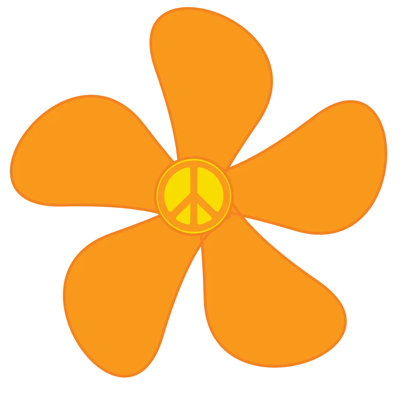 Flower Design with Peace Symbol