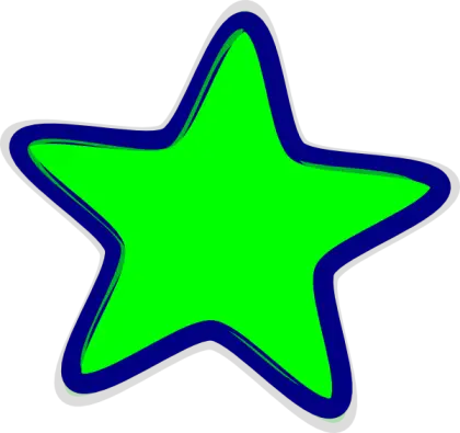 Illustrative Green and Blue Star Icon