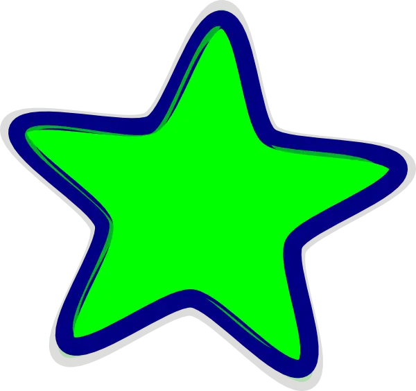Illustrative Green and Blue Star Icon