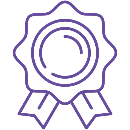 Purple Award Ribbon Outline Design