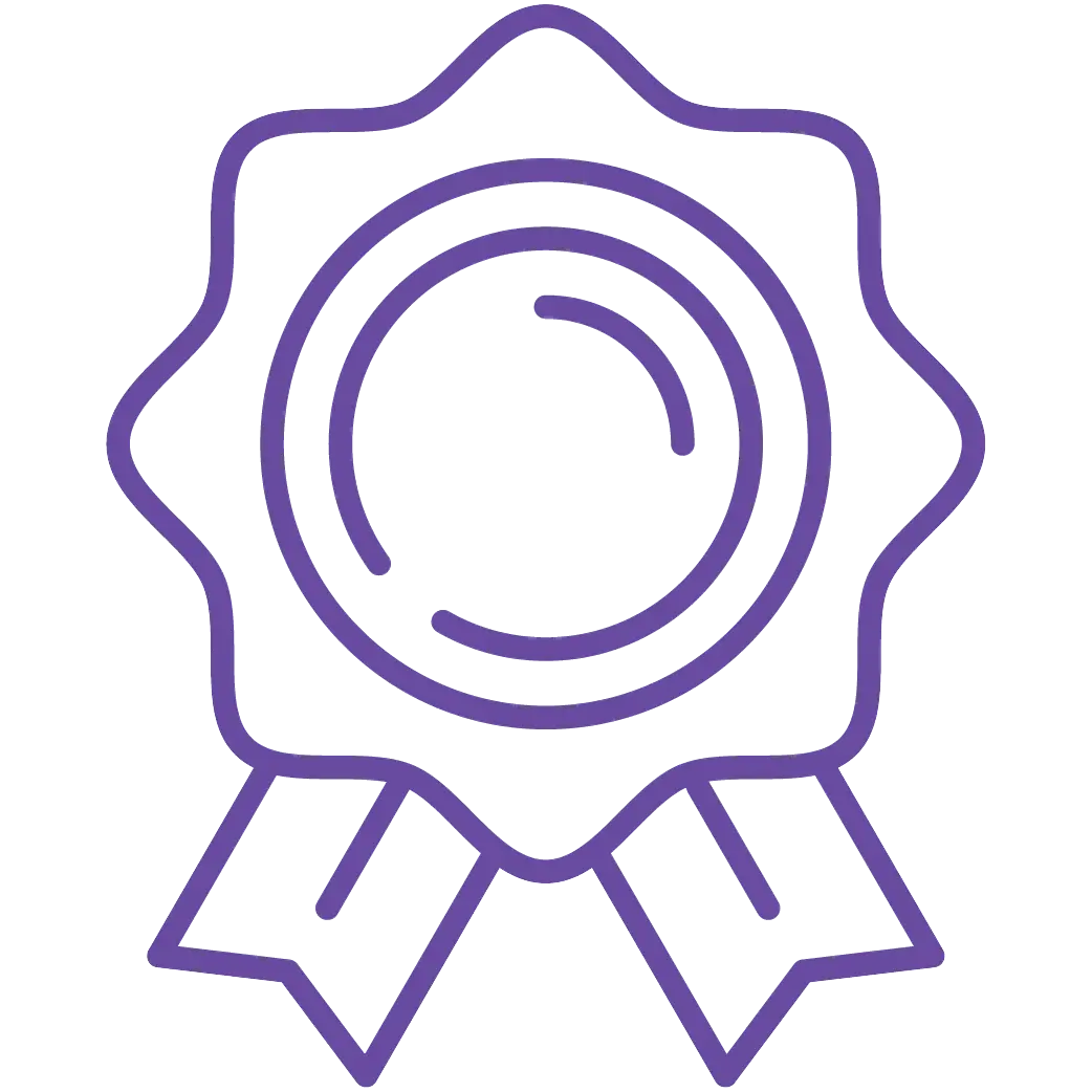 Purple Award Ribbon Outline Design