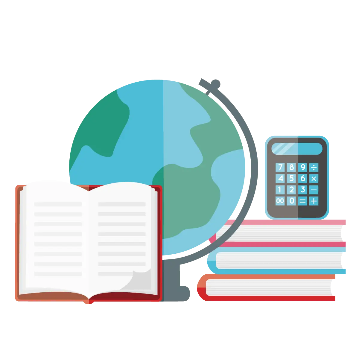 Educational Tools with Globe and Books