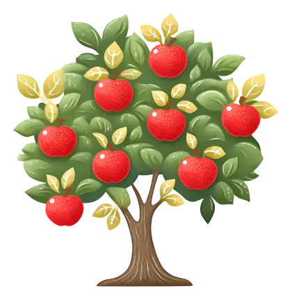 Apple Tree with Red Fruits