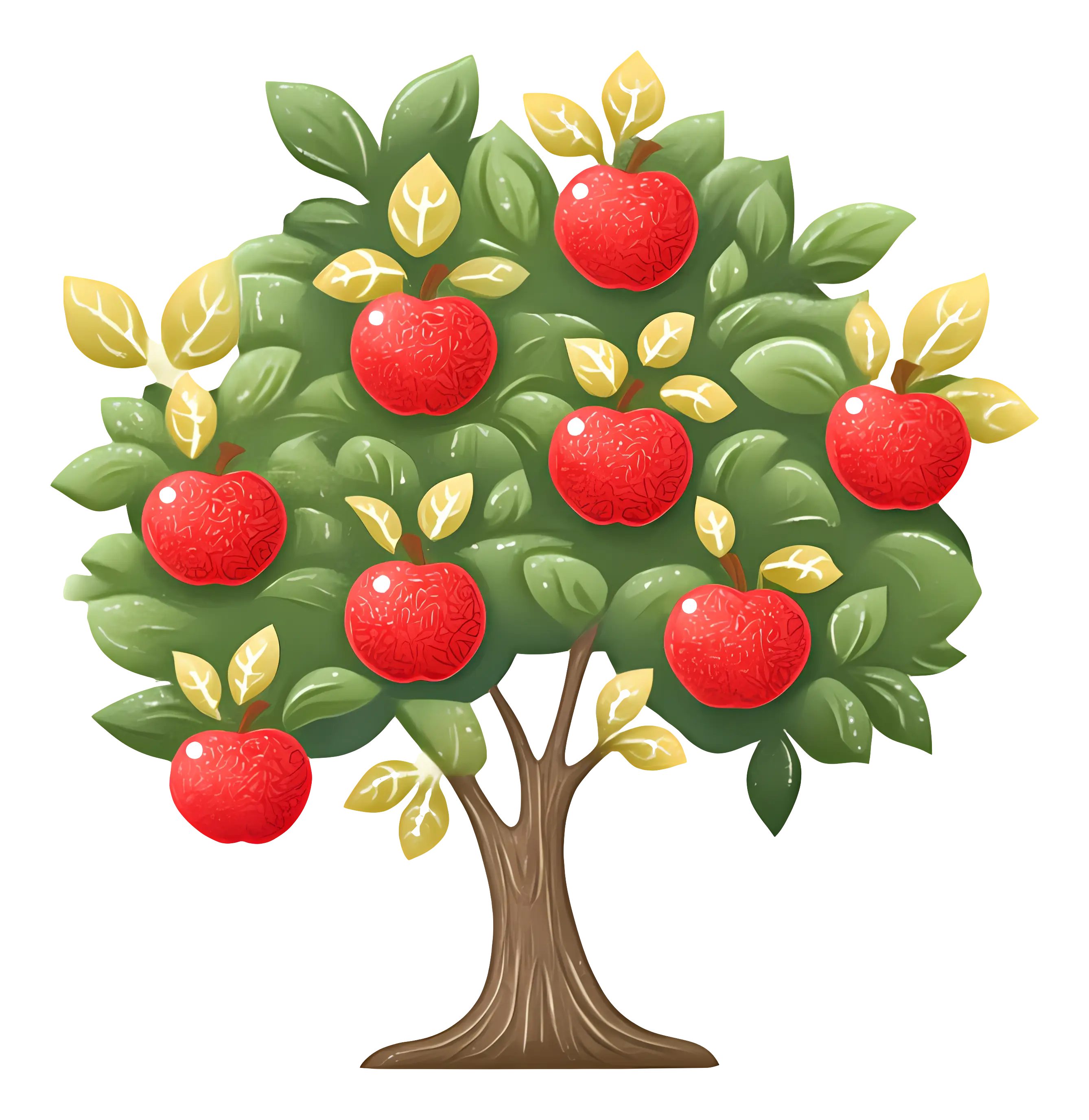 Apple Tree with Red Fruits
