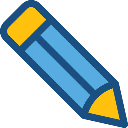 Blue and Yellow Cartoon Pencil Illustration