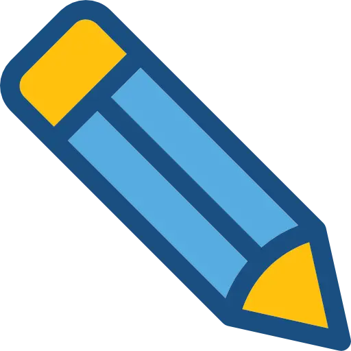 Blue and Yellow Cartoon Pencil Illustration