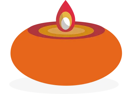 Orange Oil Lamp Illustration for Diwali Festival