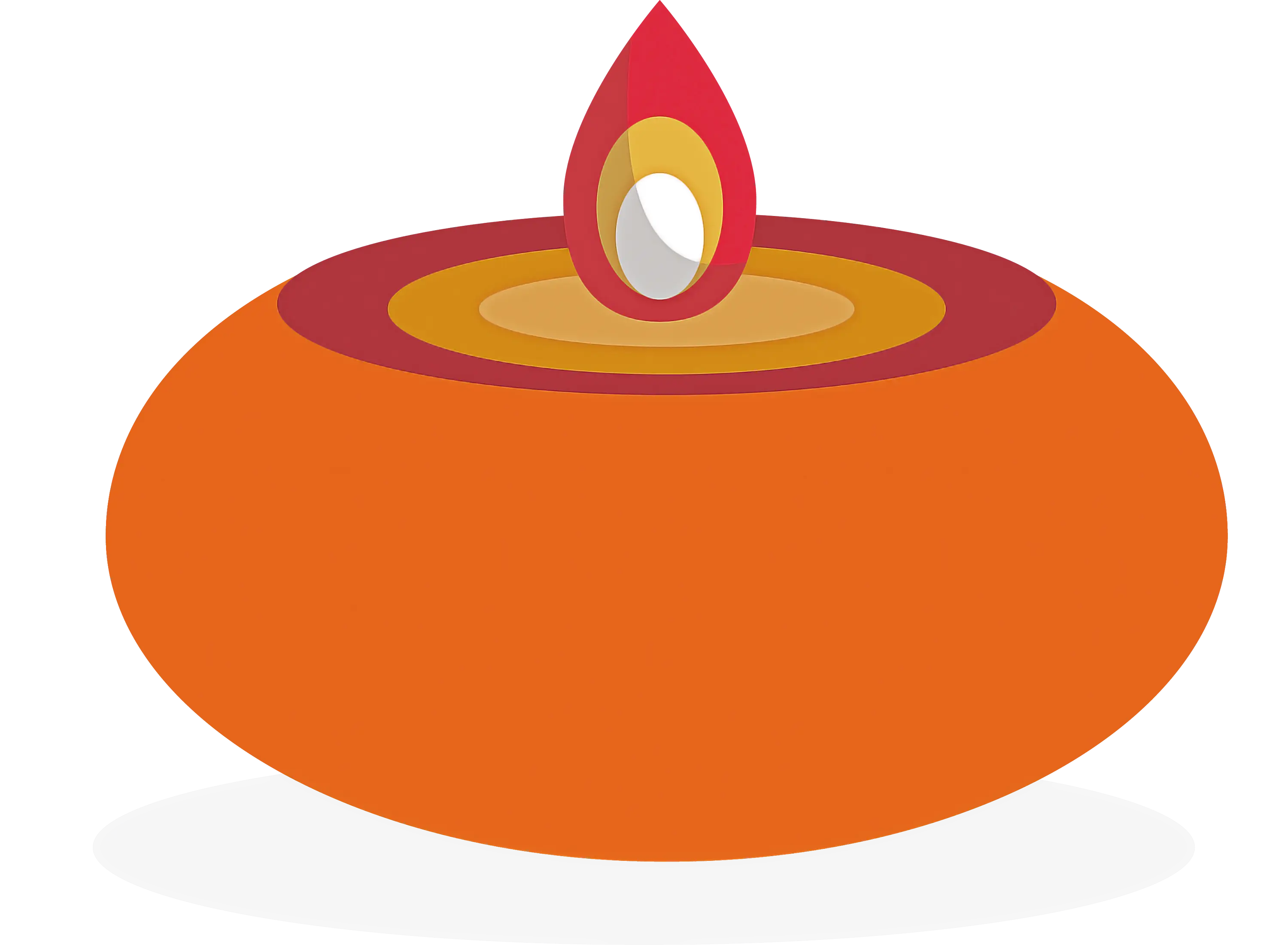 Orange Oil Lamp Illustration for Diwali Festival