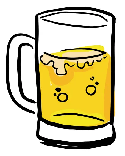 Cartoon Beer Mug with Foam
