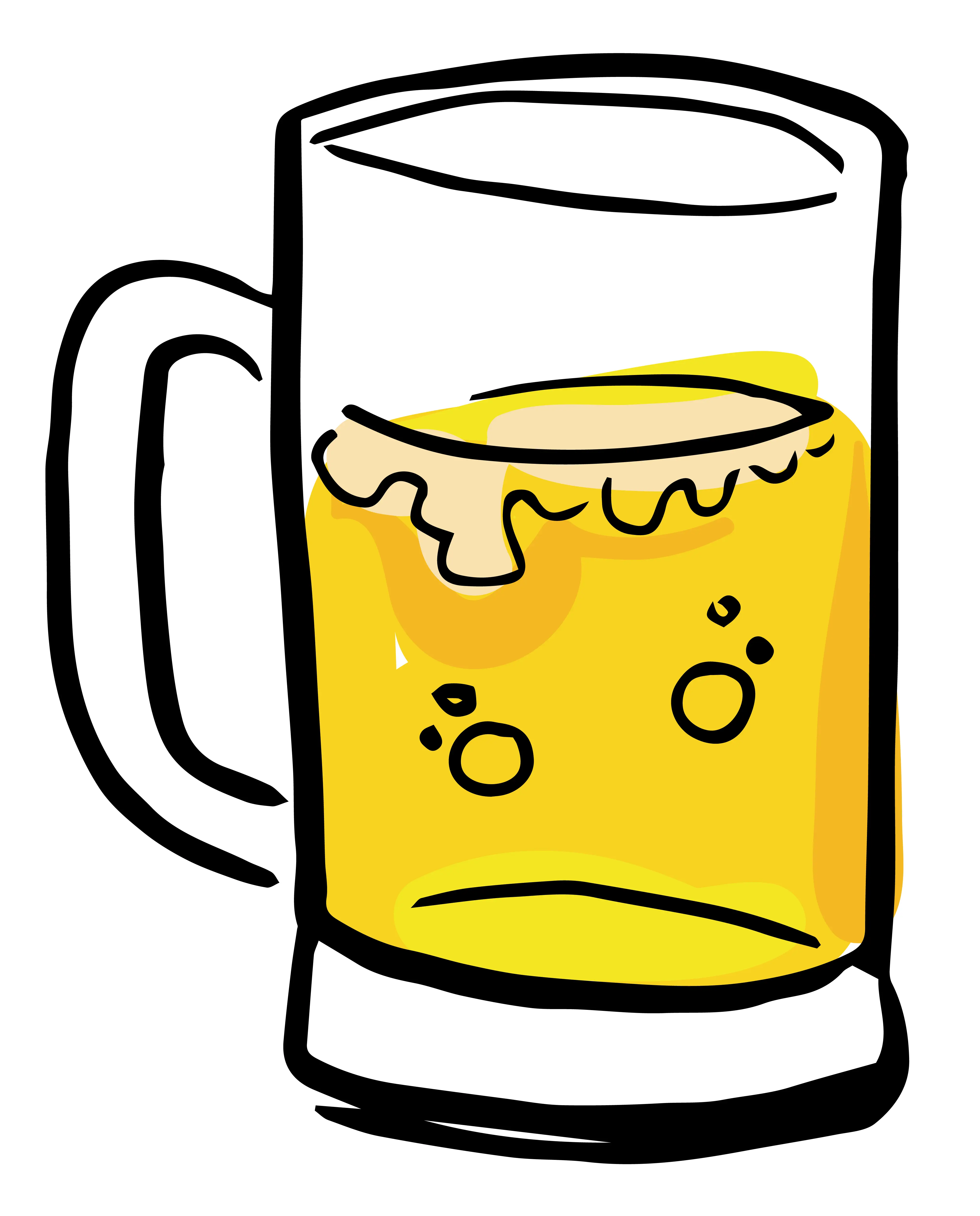 Cartoon Beer Mug with Foam