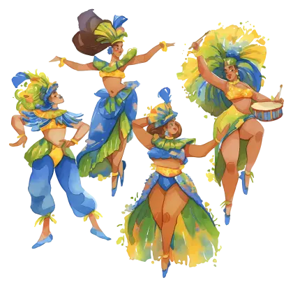 Energetic Carnival Dancers in Motion