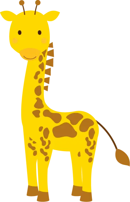Yellow Cartoon Giraffe Illustration