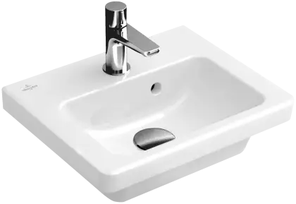 Modern White Sink with Chrome Faucet