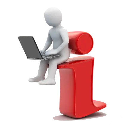 Laptop User Icon for Online Work