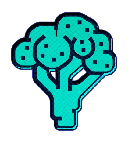 Blue Cartoon Broccoli