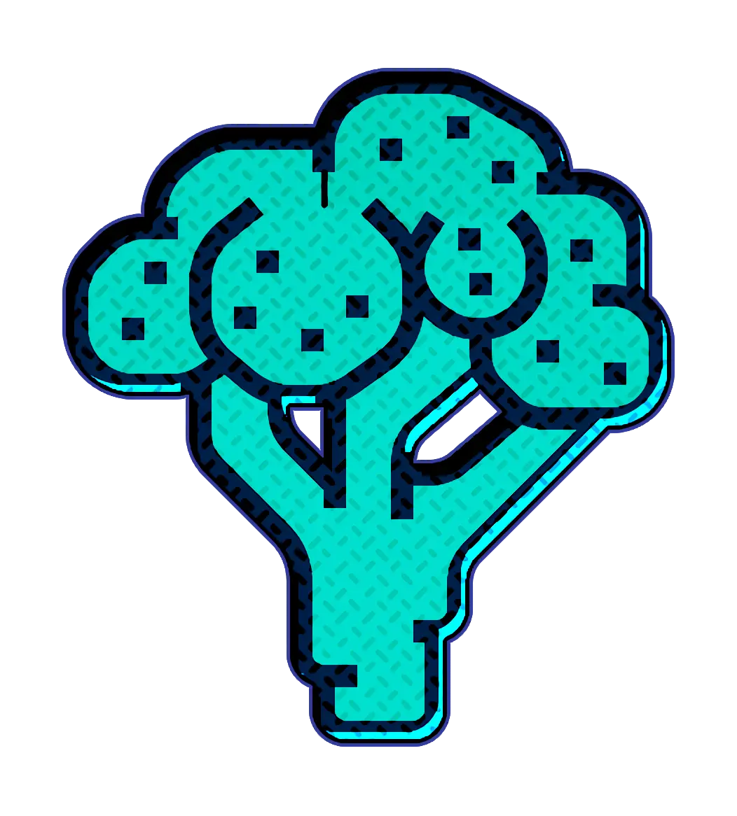 Blue Cartoon Broccoli