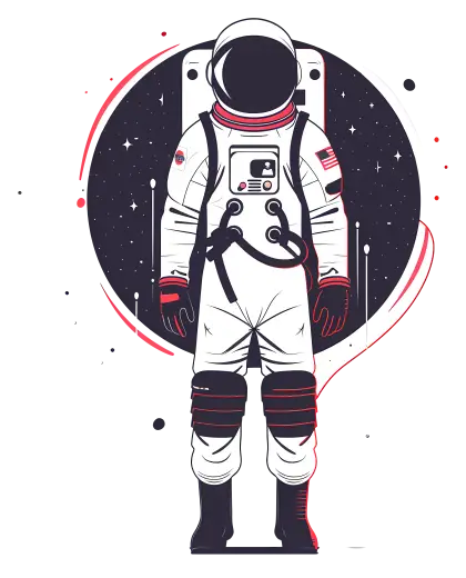 Astronaut Illustration with Starry Cosmos Background