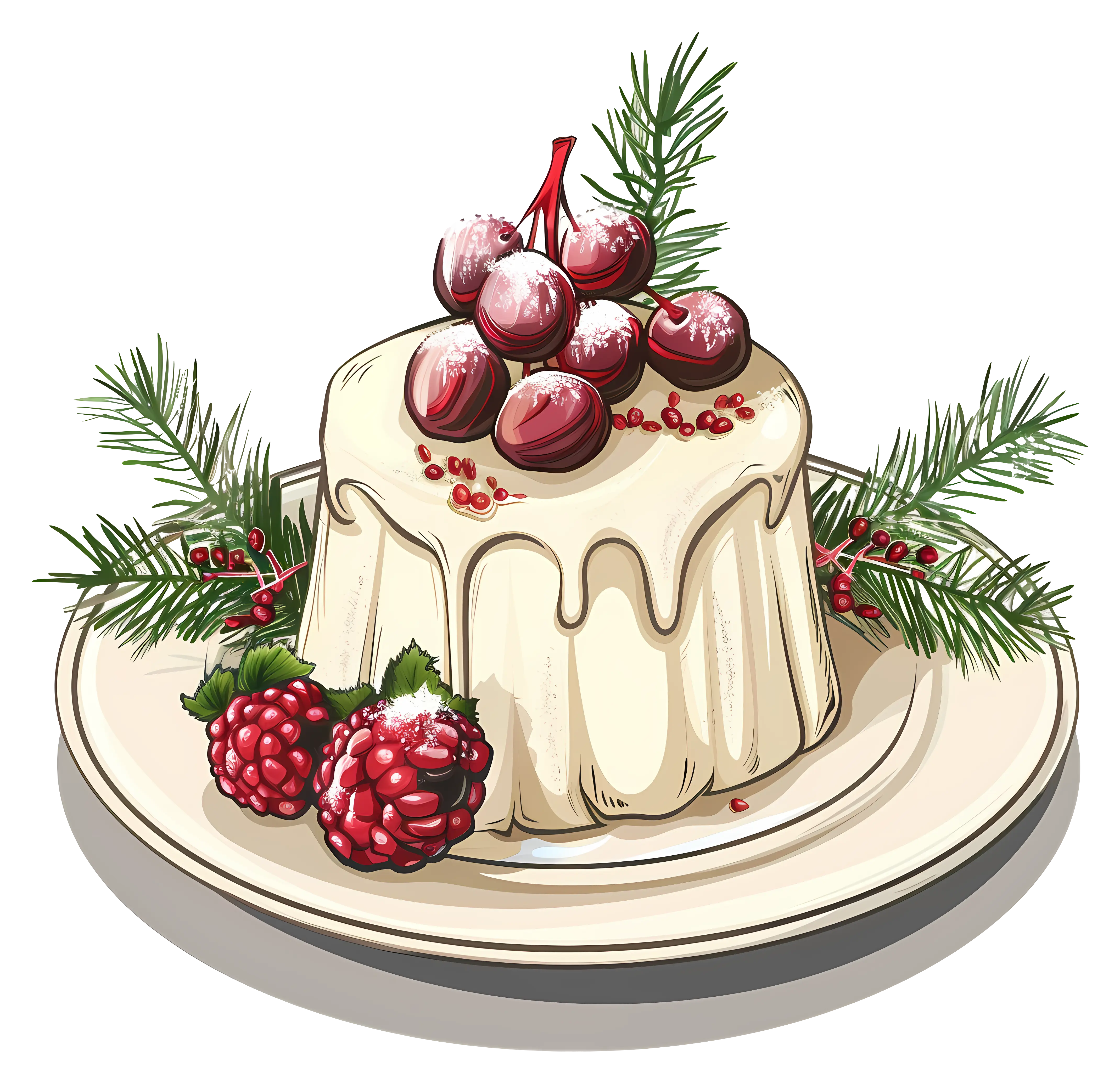 Christmas Pudding with Berries
