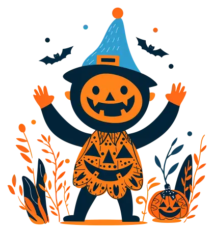 Halloween Character with Pumpkin Costume