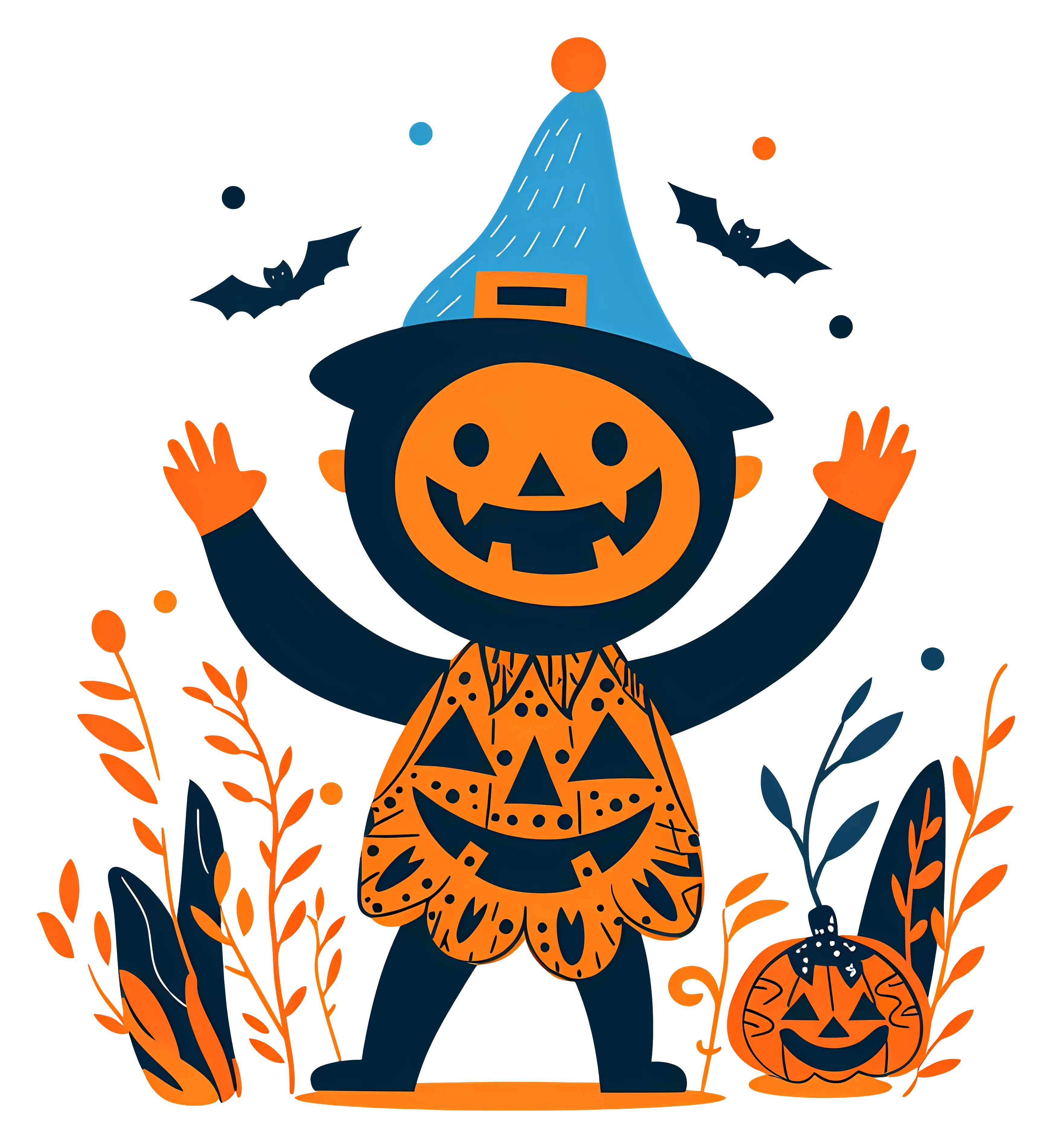 Halloween Character with Pumpkin Costume
