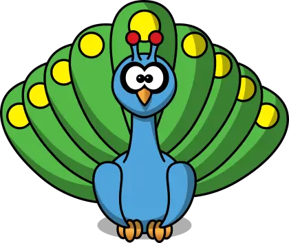Cute Cartoon Peacock Illustration