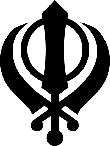 Khanda Religious Symbol in Black