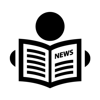 Person Reading Newspaper Symbol Illustration