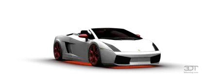 White Sports Car with Red Wheels