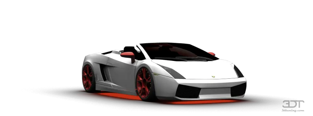White Sports Car with Red Wheels
