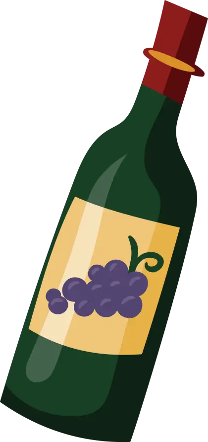 Wine Bottle with Grape Label