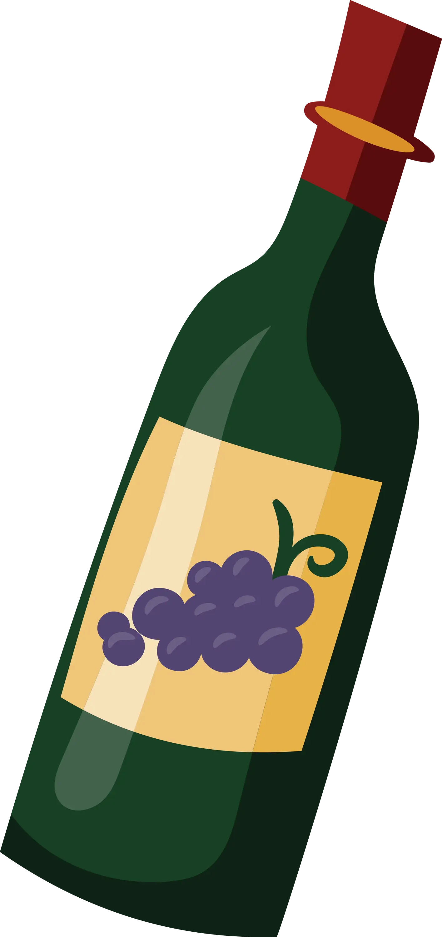 Wine Bottle with Grape Label
