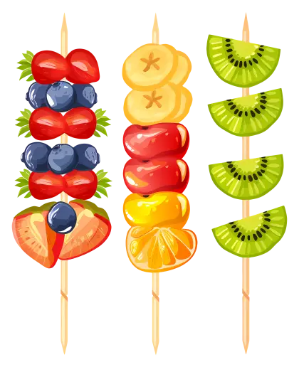 Colorful and Fresh Fruit Skewers