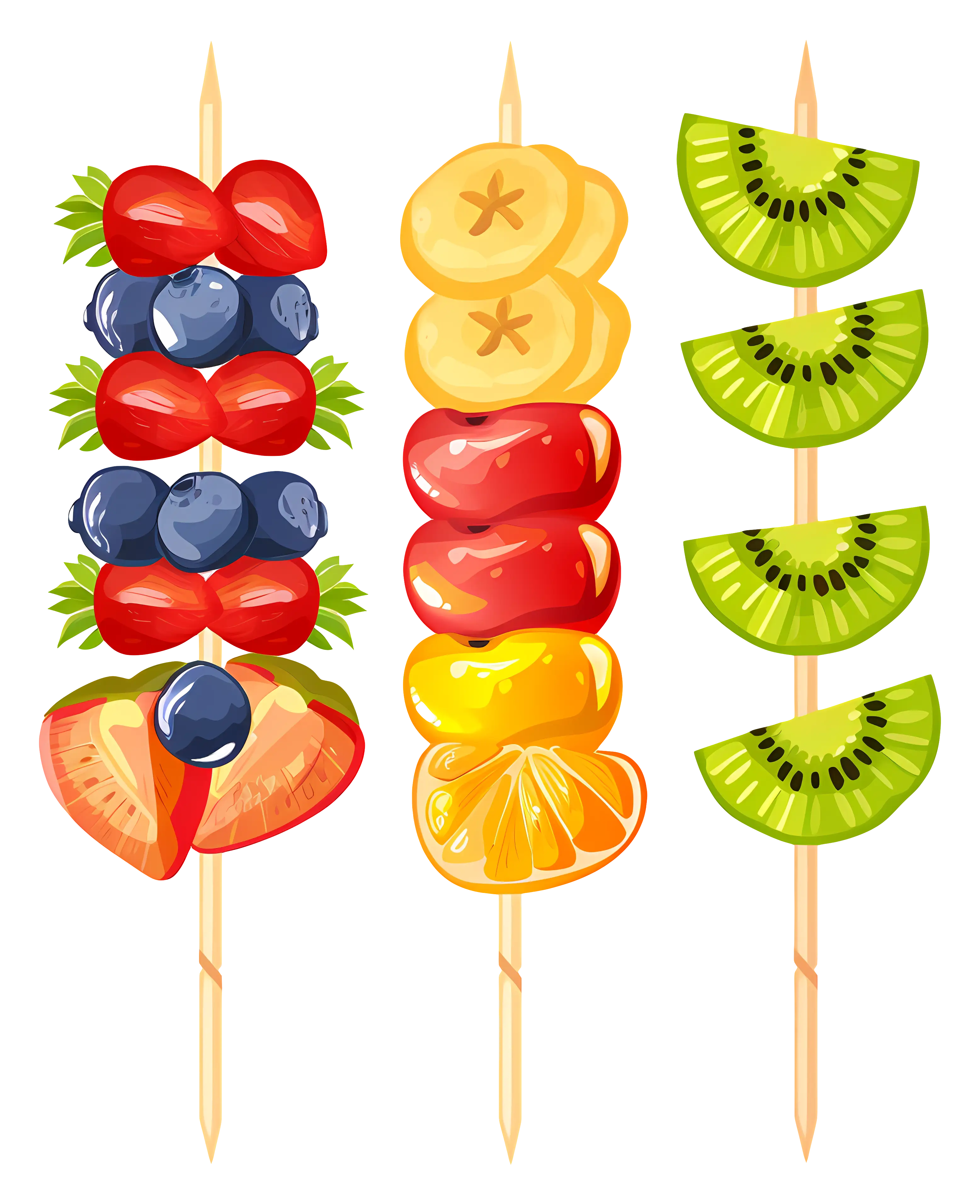 Colorful and Fresh Fruit Skewers